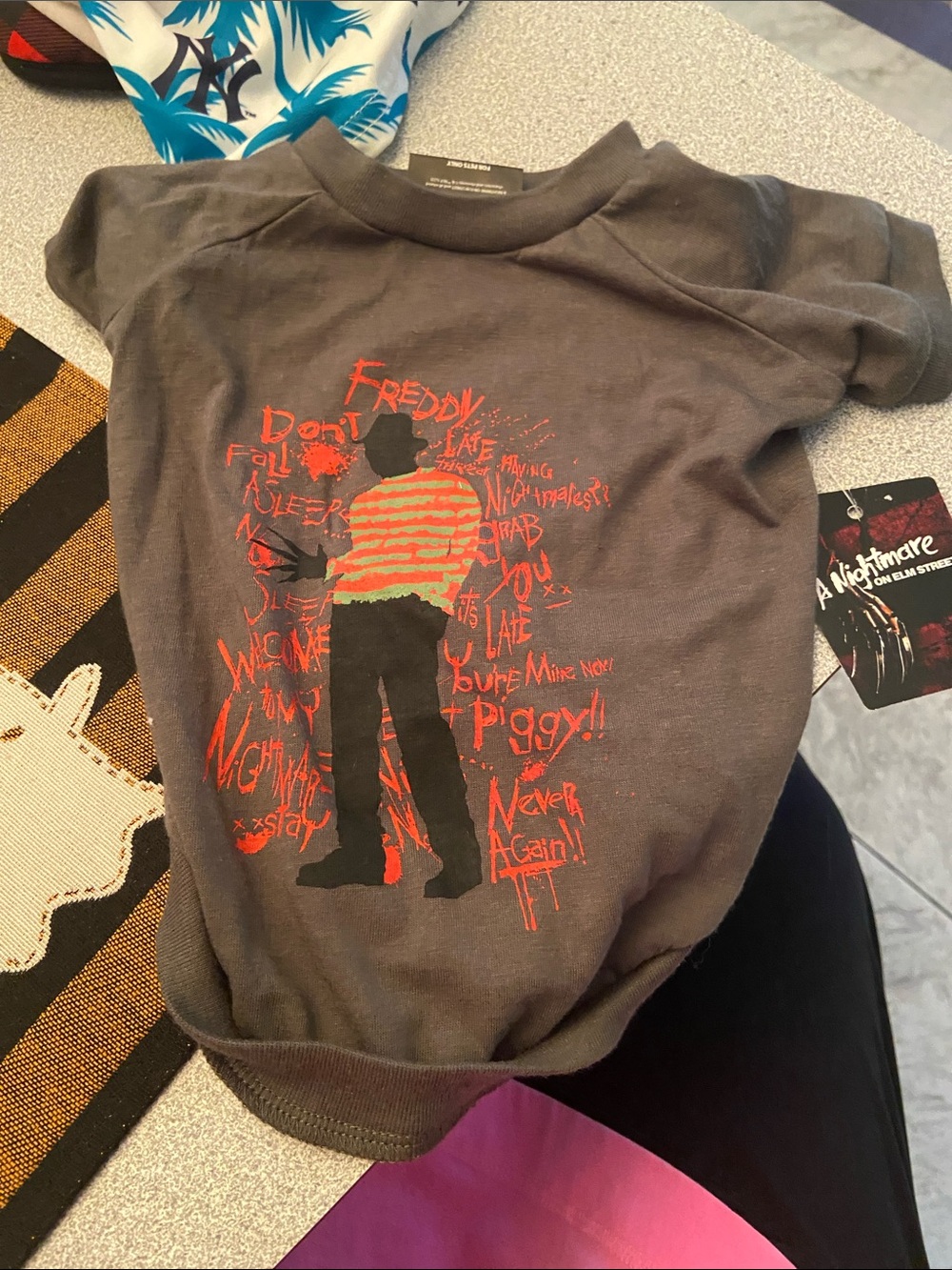 Freddy Graphic petBlack Tee with Red Print